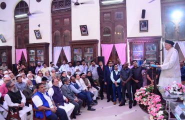 Governor Bhagat Singh Koshyari was felicitated social worker Aziz Makki at Mumbai. The felicitation was organized by the Anjuman I Islam at its Karimi Library complex in Mumbai. MP Hussain Dalwai, MLA Raees Shaikh, President of Anjuman I Islam Dr Zahir Kazi, Maulana Syed Athar Dehalvi were prominent among those present