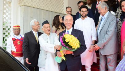 The Portugal President Marcelo Rebelo de Sousa along with a delegation met the Governor of Maharashtra Bhagat Singh Koshyari at Raj Bhavan, Mumbai