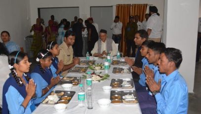 Governor visited Government Secondary Ashram Shala at Navli, tq Nawapur dist Nandurbar.