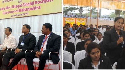 Governor visited the Nandurbar Taluka Vidhayak Samiti's College of Law at Nandurbar and interacted with students of law