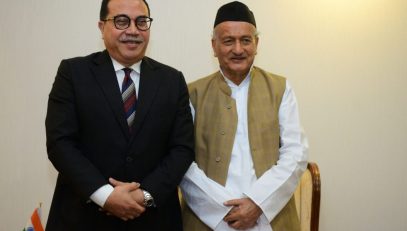 The newly appointed Consul General of the Republic of Indonesia in Mumbai Agus P. Saptono called on the Governor of Maharashtra Bhagat Singh Koshyri at Raj Bhavan in Mumbai