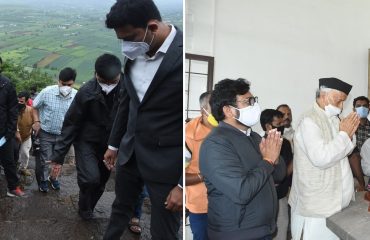 16.08.2020 : राज्यपालांची छत्रपती शिवाजी महाराज यांचे किल्ले शिवनेरीला भेट