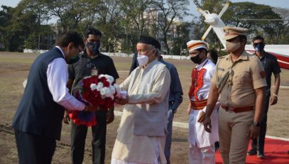 03.02.2021: Arrival of Governor Bhagat Singh Koshyari at Police Parade Ground