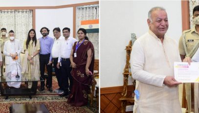 24.02.2021 : Governor felicitates Covid Warriors of Samata Foundation