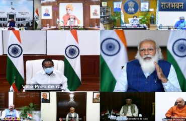 14.04.2021 : Vice President, Prime Minister interacts with Governors on COVID-19 & Vaccination