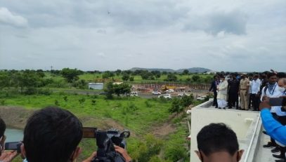 Governor inspected the rain water harvesting structures in the campus of SRTMU, Nanded