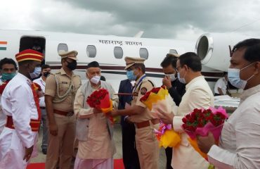 05.08.2021 : Governor arrived at Nanded Airport.
