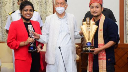20.08.2021: Governor felicitates Indian Idols Pawandeep, Arunita