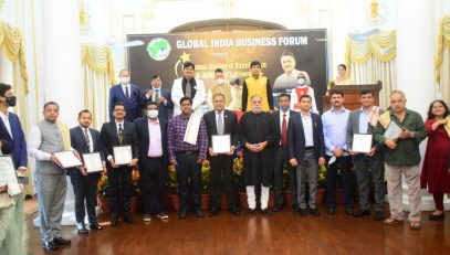 Governor Koshyari presents Global India Business Forum Business Excellence and Achievers Awards