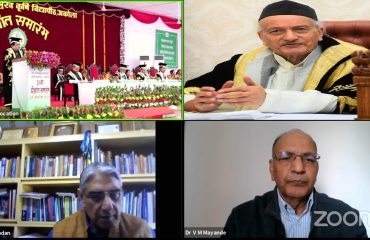29.10.2021 :Governor Bhagat Singh Koshayri presided over the 35th Convocation of the Dr. Panjabrao Deshmukh Krishi Vidyapith Akola through online mode. Minister of Agriculture Dadaji Bhuse, Deputy Director General (Agriculture Education) Dr. R. C. Agrawal, Vice Chancellor Dr. Vilas Bhale, Register Dr. Surendra Kalbande and others were present.