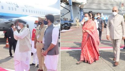 Governor received the Hon'ble President of India on their arrival