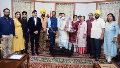 Governor presents Mother Teresa Memorial Award to Jitender Singh Shunty and Ravi Kiran Gaikwad