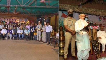 Governor felicitated Bamboo Sevaks from across Maharashtra at Bhalivali, Dist Palghar