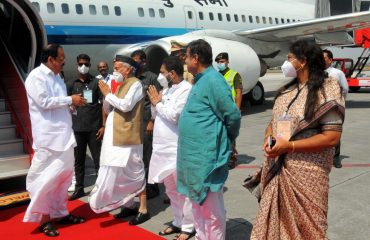 Vice President of India M. Venkaiah Naidu arrived in Nagpur