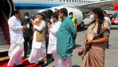 Vice President of India M. Venkaiah Naidu arrived in Nagpur