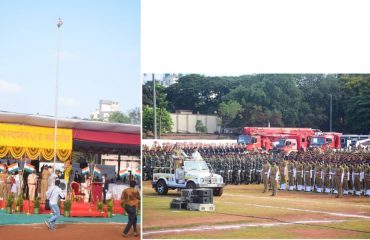 01.05.2022:   Governor  salutes the National Flag at the state function to  62nd  anniversary of the formation of the State of Maharashtra