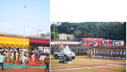 01.05.2022:   Governor  salutes the National Flag at the state function to  62nd  anniversary of the formation of the State of Maharashtra