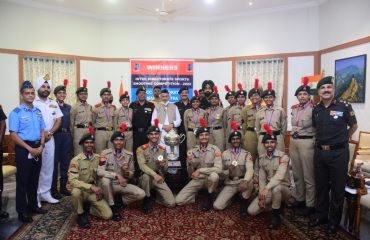 Governor Koshyari pats Maha NCC cadets for winning Inter Directorate Shooting Championships