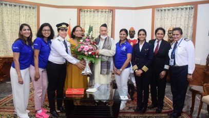 30.07.2022 : Delegation of Women Commercial Pilots meet Governor Koshyari