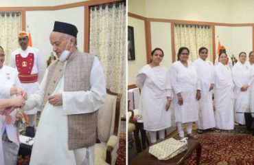 Rajyogini BK Shakudidi, BK Vandana and others tied the rakhi to the Governor