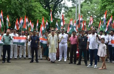 14.08.2022 : Governor holds the National Flag on the eve of the 75th Independence Day