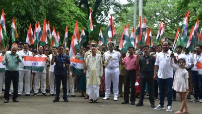 14.08.2022 : Governor holds the National Flag on the eve of the 75th Independence Day