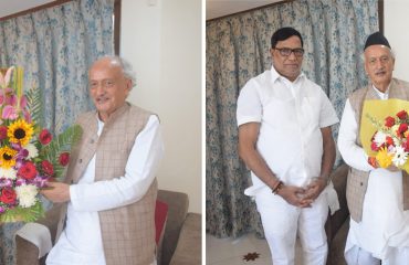 16.02.2023 : राहुल नार्वेकर व माजी राज्य मंत्री कृपासंकर सिंह यांनी घेतली राज्यपालांची निरोप भेट