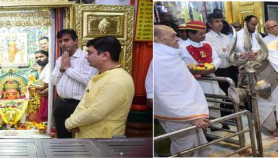 17.02.2023 : Outgoing Governor paid a visit to Mumba Devi and Shri Babulnath Temples