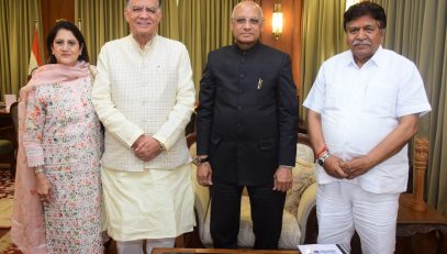 10.03.2023 : Speaker of UP Legislative Assembly Satish Mahana meets Governor