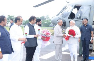 Prime Minister of India Narendra Modi arrives in Pune