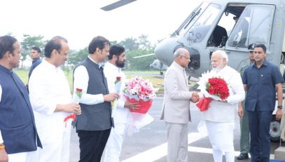 Prime Minister of India Narendra Modi arrives in Pune