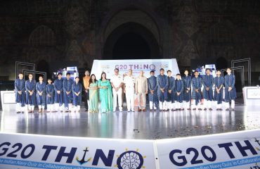 18.11.2023: Governor witnesses the final round of the Inter-School Indian Naval Quiz 'G-20 ThinQ National'