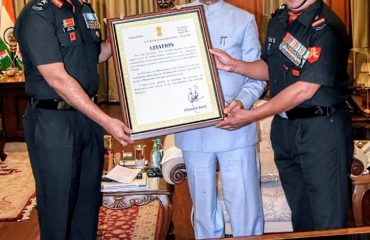 12.02.2024:  Governor conferred the Unit Citation to 15th Battalion of Assam Regiment