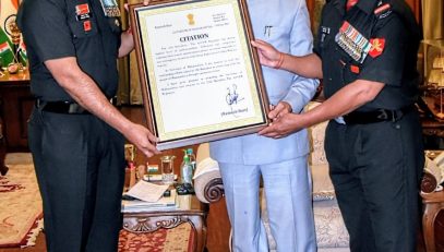 12.02.2024:  Governor conferred the Unit Citation to 15th Battalion of Assam Regiment