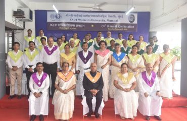 17.02.2024 :  Maharashtra Governor and Chancellor of universities Ramesh Bais presided over the 73rd Annual Convocation of the Smt Nathibai Damodar Thackersey (SNDT) Women's University at Patkar Hall, Mumbai.  Degrees and diplomas were awarded to 13749 graduating students. Ph D was awarded to 43 students. Gold Medals were given to 71 Students while Cash prizes were given to 133 graduating students. Vice Chancellor of SNDT Women's University Dr. Ujwala Chakradeo, Pro VC Dr. Ruby Ojha, Registrar Dr. Vilas Nandavadekar, Director of Board of Examinations and Evaluation Dr Sanjay Nerkar, Deans of various Departments, Professors and Graduating Students were present.