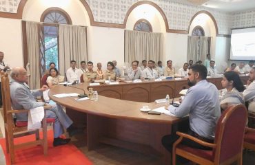 22.05.2024 :  Governor presides over a meeting of district administrative in Satara district