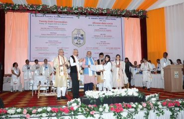 16.08.2024: Maharashtra Governor C P Radhakrishnan presided over the 26th Annual Convocation of the Dr Babasaheb Ambedkar Technological University (BATU) at Lonere, Dist Raigad. Degrees were awarded to 22503 graduating students, while Ph D was awarded to 20 candidates. Minister of Industries and Guardian Minister of Raigad Uday Samant, Minister of Women and Child Development Aaditi Tatkare, former Chairman of Atomic Energy Commission Dr Anil Kakodkar, Vice Chancellor of BATU Dr Karbhari Kale, Registrar Dr Arvind Kiwalekar, Controller of Examination Dr Narendra Jadhav, Deans of various streams, faculty, Principals and graduating students were present.