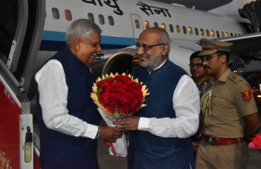 27.05.2025 : Governor welcomes Vice President of India Jagdeep Dhankhar