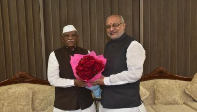 Governor of Rajasthan Haribhau Bagde meets Governor C.P. Radhakrishnan