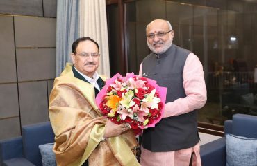 29.12.2024 : Maharashtra Governor C.P. Radhakrishnan had a courtesy meeting with Union Minister of Health and Family Welfare J.P. Nadda in New Delhi.