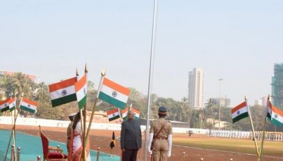 26.01.2025: The Governor of Maharashtra C. P. Radhakrishnan unfurled the National Flag and delivered his Republic Day Message to the people on the occasion of the 76th Republic Day at Shivaji Park in Mumbai. At the State programme attended by Chief Minister Devendra Fadnavis, the Governor inspected the ceremonial parade, took salute from the marching contingent and addressed the citizens. Spouse of the Governor Sumathi Radhakrishnan, South Australia State's Minister for trade and investment Joe Szakacs MP, Chairman of Maharashtra Legislative Council Prof Ram Shinde, Minister of Skill Development Mangal Prabhat Lodha, Chief Secretary Sujata Saunik, State DGP Rashmi Shukla, members of the diplomatic community and senior government officers were present.