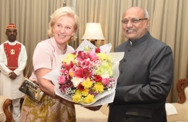 07.03.2025: Governor welcomes Princess Astrid of Belgium at Raj Bhavan