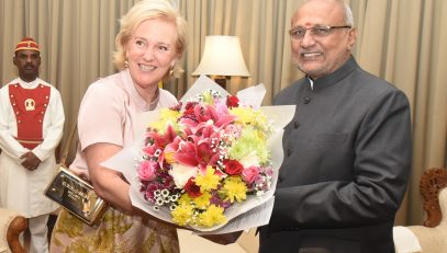 07.03.2025: Governor welcomes Princess Astrid of Belgium at Raj Bhavan