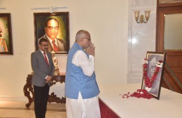 12.03.2025:  Maharashtra Governor C. P. Radhakrishnan offered floral tributes to the portrait of former Deputy Prime Minister of India and Maharashtra's first Chief Minister Yashwantrao Chavan on the occasion of the 112th Birth Anniversary of late Shri Chavan at Raj Bhavan Mumbai. Officers and staff of Raj Bhavan were present.