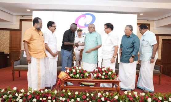 15.03.2025: Maharashtra Governor C. P. Radhakrishnan felicitated football legend Padma Shri I. M. Vijayan at a felicitation function organized by The Chamber of Commerce, Thrissur. M K Verghese, Mayor of Thrissur, P Balachandran, MLA, T S Pattabhiraman, Director of The Chamber of Commerce, M R Francis, Vice President of The Chamber; and Solly Thomas, Secretary of the Chamber were present.