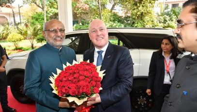 19.03.2025:  Governor welcomes NZ PM Christopher Luxon at Raj Bhavan