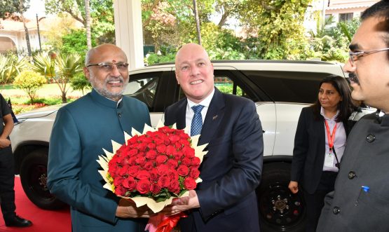 19.03.2025:  Governor welcomes NZ PM Christopher Luxon at Raj Bhavan