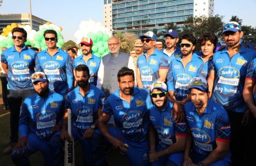 22.03.2025 : Maharashtra Governor C.P. Radhakrishnan inaugurated a Cricket Exhibition match between Members of Parliament and film stars at MCA stadium in Mumbai. The exhibition match was organised at the initiative of Member of parliament Anurag Thakur with a view to creating awareness about Tuberculosis. The team of Parliamentarians titled 'Neta XI' was led by former Minister and MP Anurag Thakur while the team of film stars, 'Abhineta XI' was led by actor Suniel Shetty. Former Union Minister Rajiv Pratap Rudy, Members of Parliament Shrikant Shinde, Mohammed Azharuddin, Yusuf Pathan, Manoj Tiwari Chandrashekhar Dinesh Shakya Gurmeet Singh, Kamlesh Paswan, K. Sudhakar, Nishikant Dubey, Lavu Krishna played for Neta XI. Film stars Anupam Kher, Sohail Khan, Jackie Shroff and Sharad Kelkar played for the team Abhineta XI. Film stars Sonu Sood, Tushar Kapoor and Arjun Rampal were present.