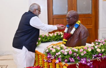 Governor offered floral tributes to Dr B.R. Ambedkar at Raj Bhavan