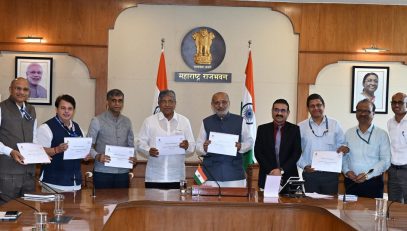 18.06.2025: Minister for Higher and Technical Education Chandrakant Patil meets Governor to discuss on various matters pertaining to higher education